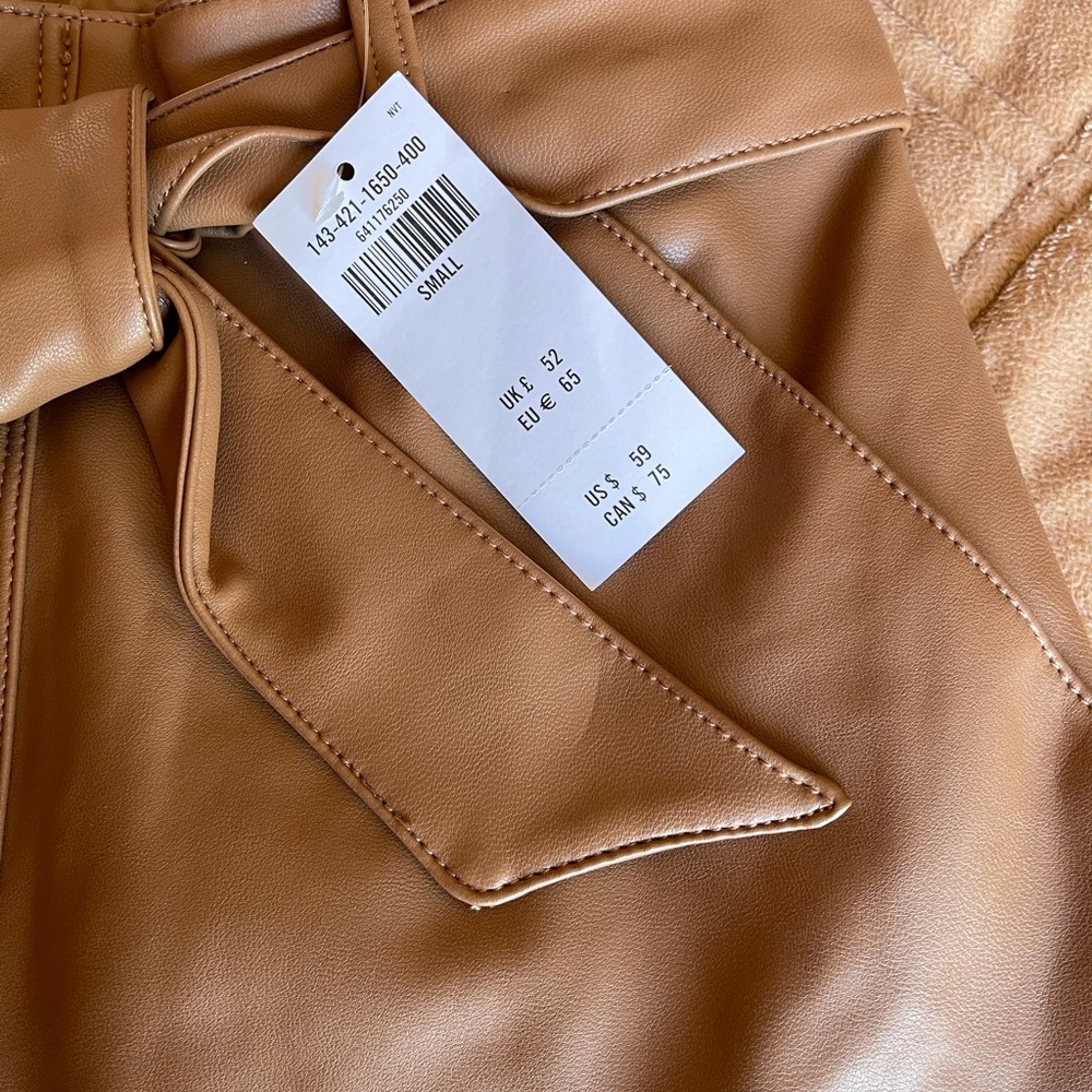 Abercrombie & Fitch Vegan leather belted skirt NWT size S - Picture 7 of 14